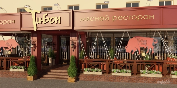 Красивый фасад ресторана