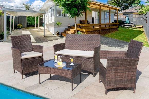 Outdoor Patio Furniture Rattan Chair Set
