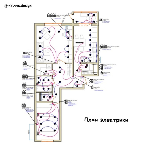 План разводки электрики в доме