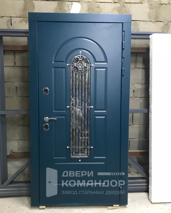 Входные металлические двери синий