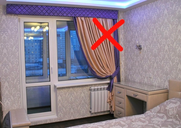 Шторы в комнату с балконом
