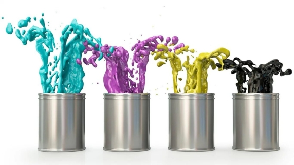 CMYK банки с краской