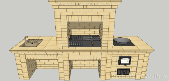 Печь барбекю Revit