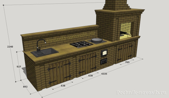 Печь порядовка Sketchup