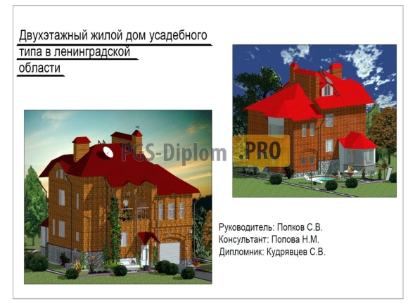 Двухэтажный жилой дом усадебного типа