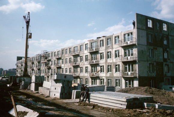 Стройка панельных домов СССР