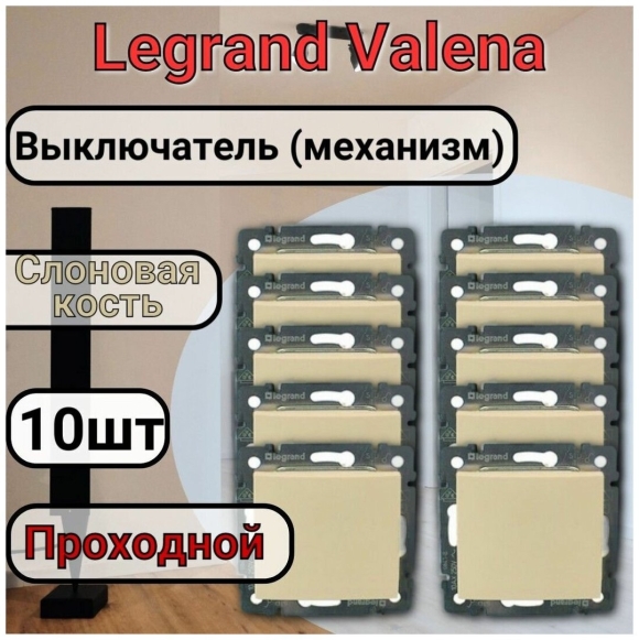 Трёхклавишный проходной выключатель Legrand купить