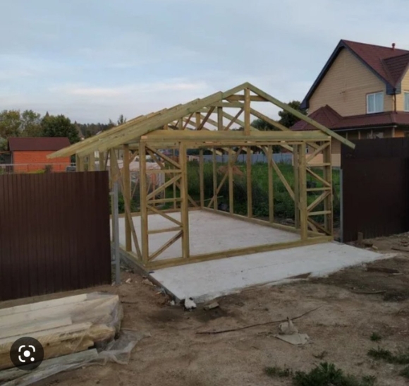 Деревянный каркас для гаража