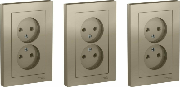 Розетка двойная ATLASDESIGN Schneider Electric с заземлением белая