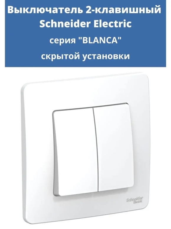Выключатель Schneider Electric Blanca двухклавишный