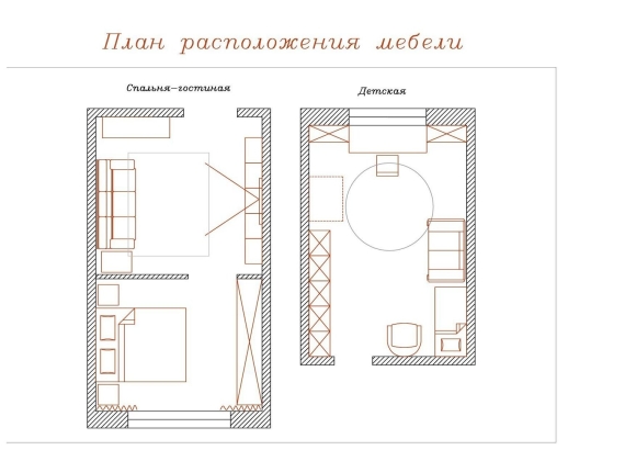 План расстановки мебели в комнате