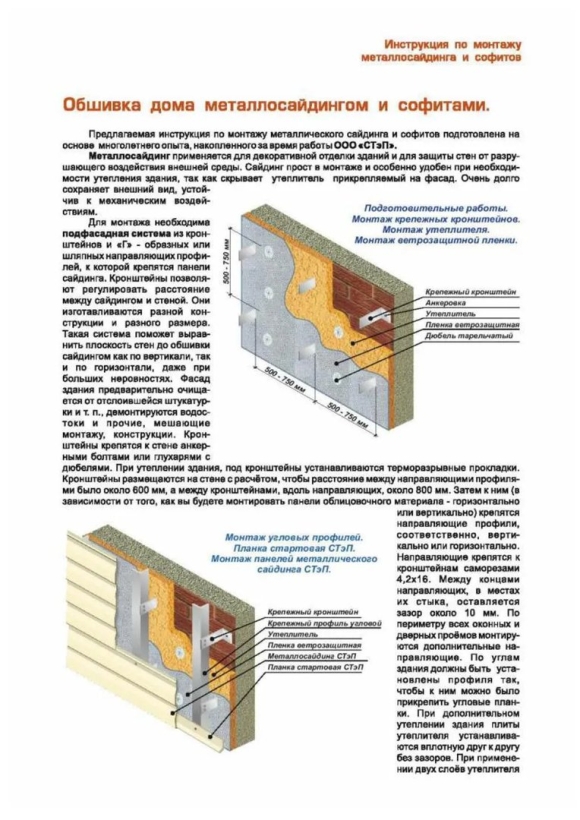 Металлический сайдинг монтаж инструкция
