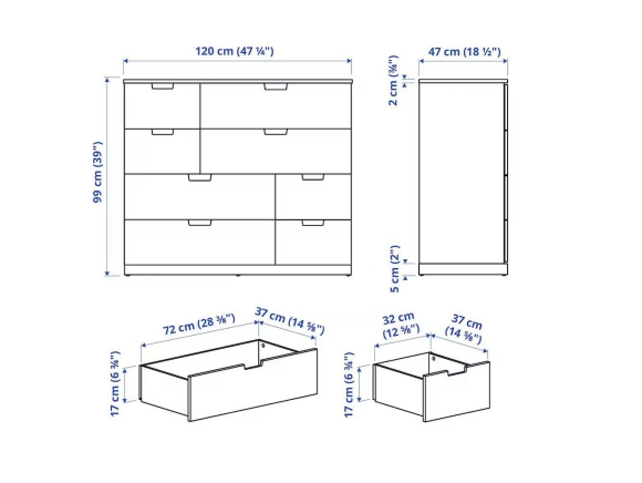 Ikea hemnes комод чертеж