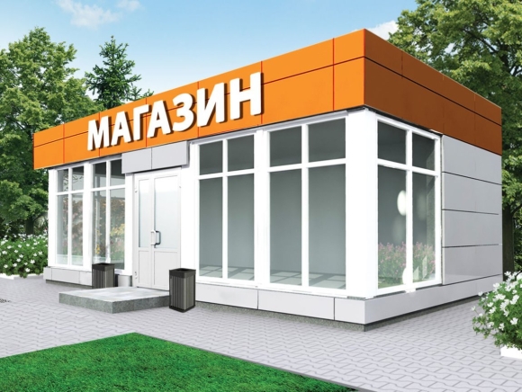 Фасад небольшого магазина