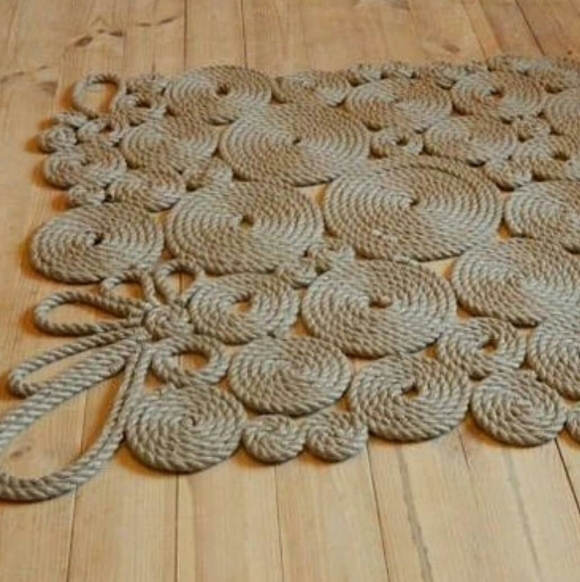 Коврик из шпагата джутового
