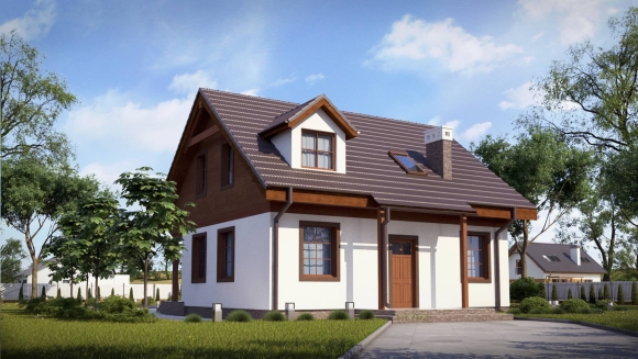 Дом с двускатной крышей