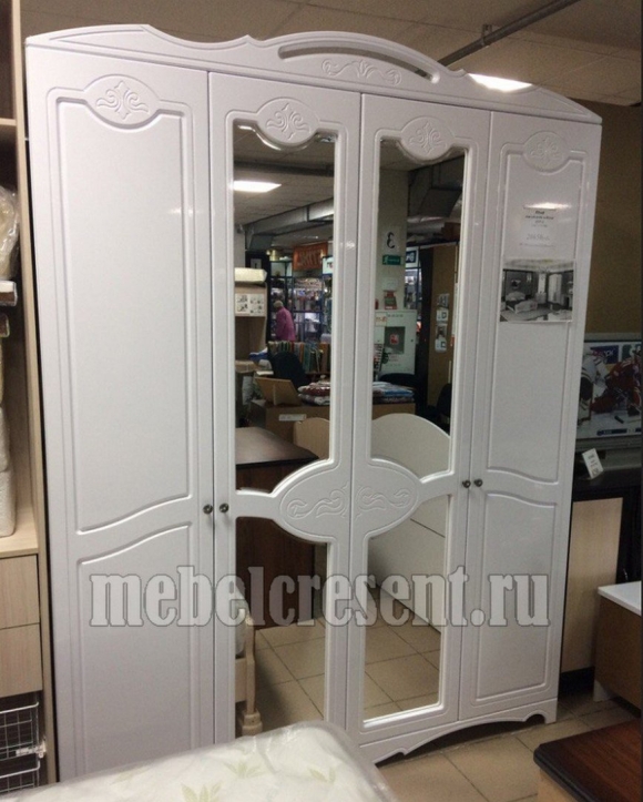 Браво Лотос белый жемчуг шкаф