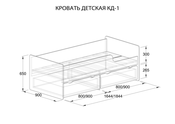 Кровать выкатная кедр схема