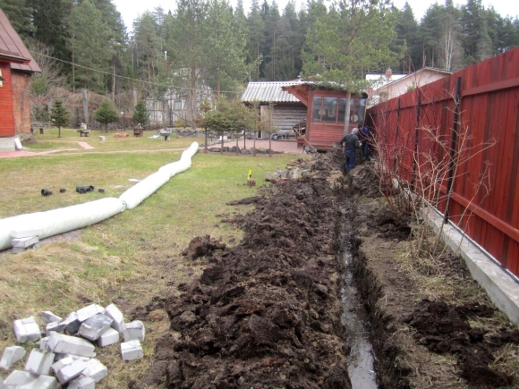 Земляной водоотводной кювет