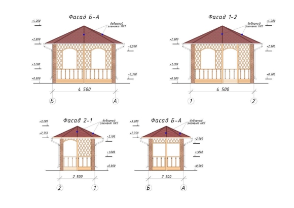 Проект беседки чертежи AUTOCAD