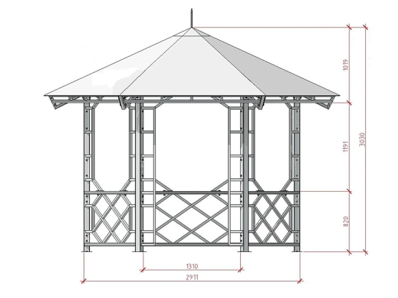 Проект беседки чертежи AUTOCAD