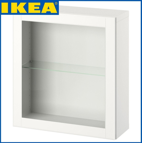 Настенный шкаф Besta ikea со стеклянной дверцей