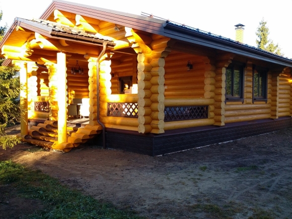 Баня оцилиндрованное бревно