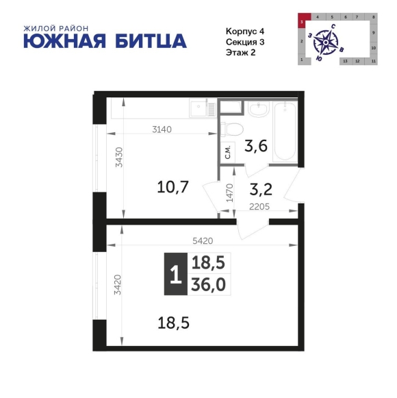 ЖК Южная Битца планировки квартир
