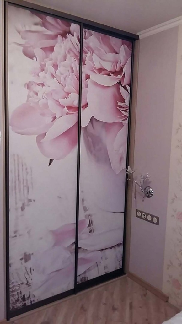 Шкаф купе с фотопечатью цветы