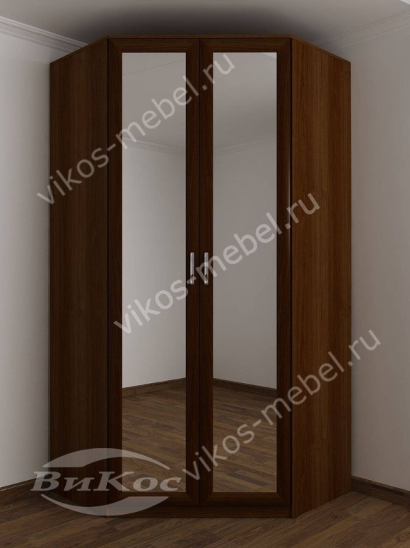 Двухстворчатый угловой шкаф с зеркалом