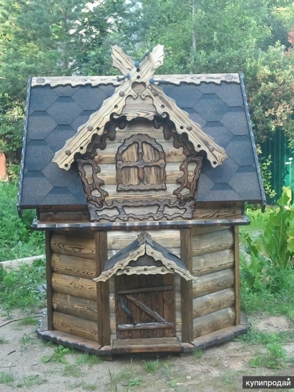 Резные домики для колодцев