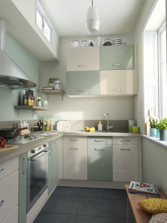 Маленькая кухня ikea зеленая