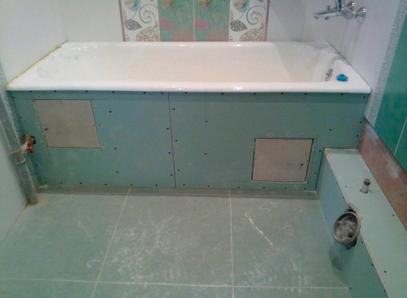 Каркас из гипсокартона в ванной