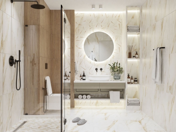 Azori Calacatta Royal в интерьере