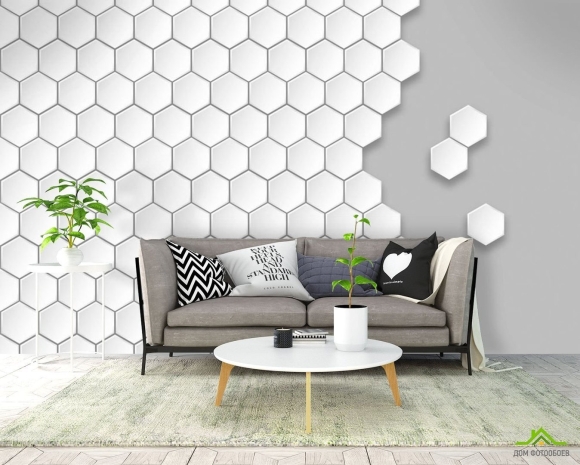 Гипсовые стеновые панели соты Hexagon