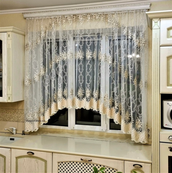 Тюль арка с портьерами