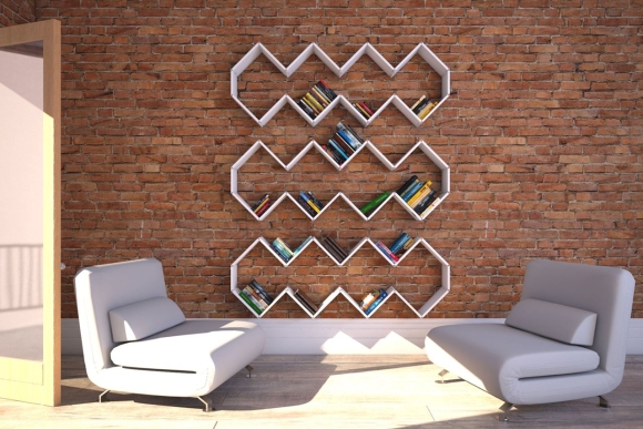 Дизайнерские книжные полки