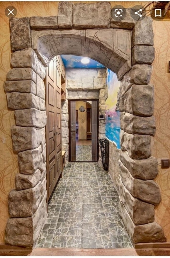 Арка отделанная камнем