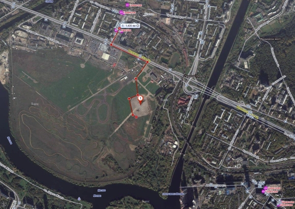 Тушинский аэродром на карте Москвы