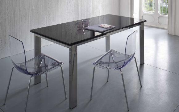 Стол стеклянный Twist Steel White