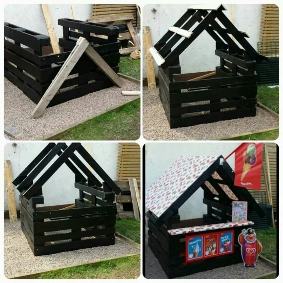 Детские домики из паллетов