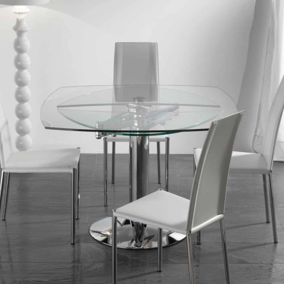 Стол Tempered Glass стеклянный раздвижной
