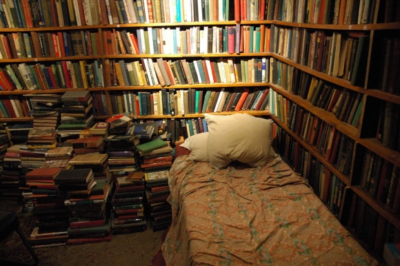 Книжные стеллажи в библиотеке