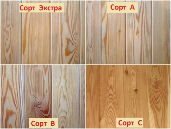 Вагонка и сорт древесины