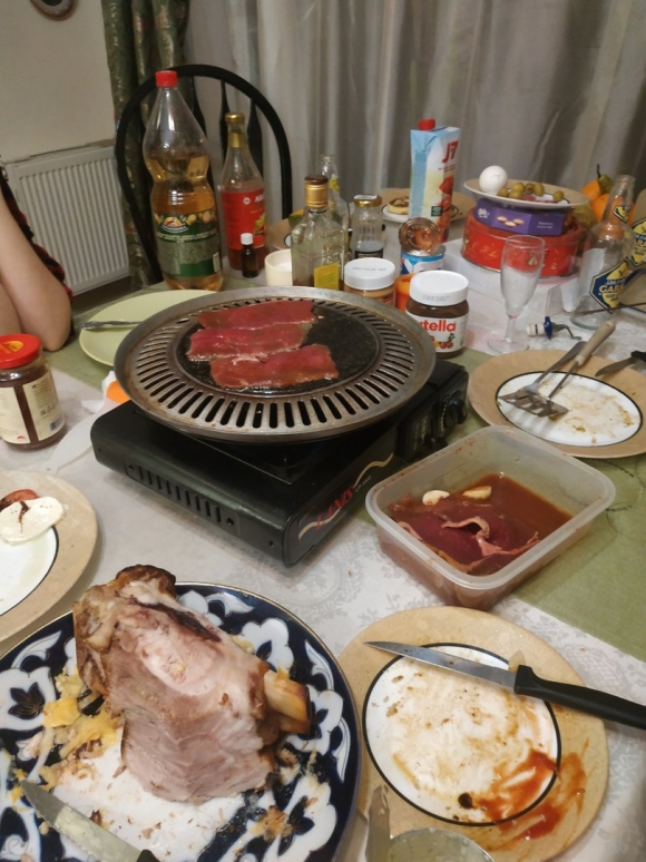 Корейская сковородка для мяса