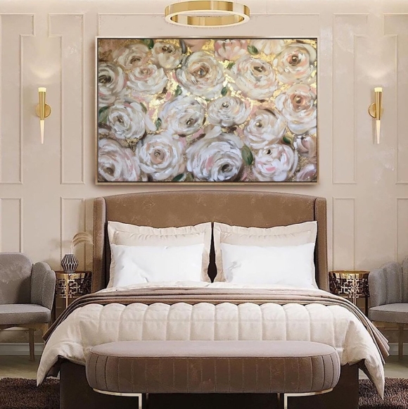 Affresco в интерьере классической спальни