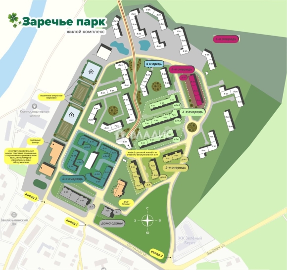 Заречье парк Владимир схема застройки