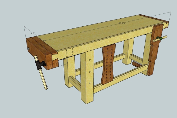 Верстак столярный Sketchup