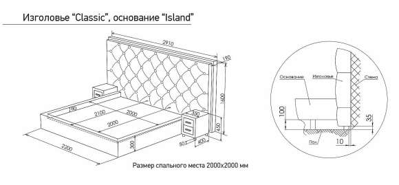 Изголовье кровати чертеж