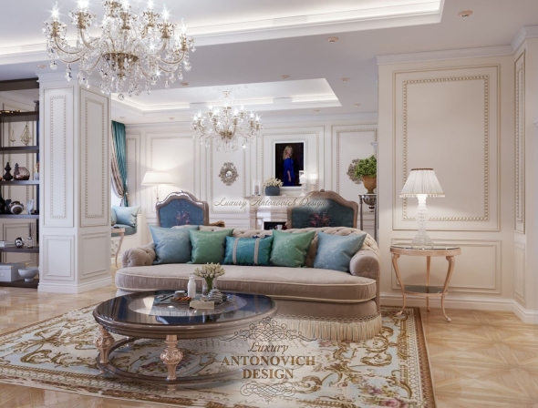 Интерьер гостиной классика